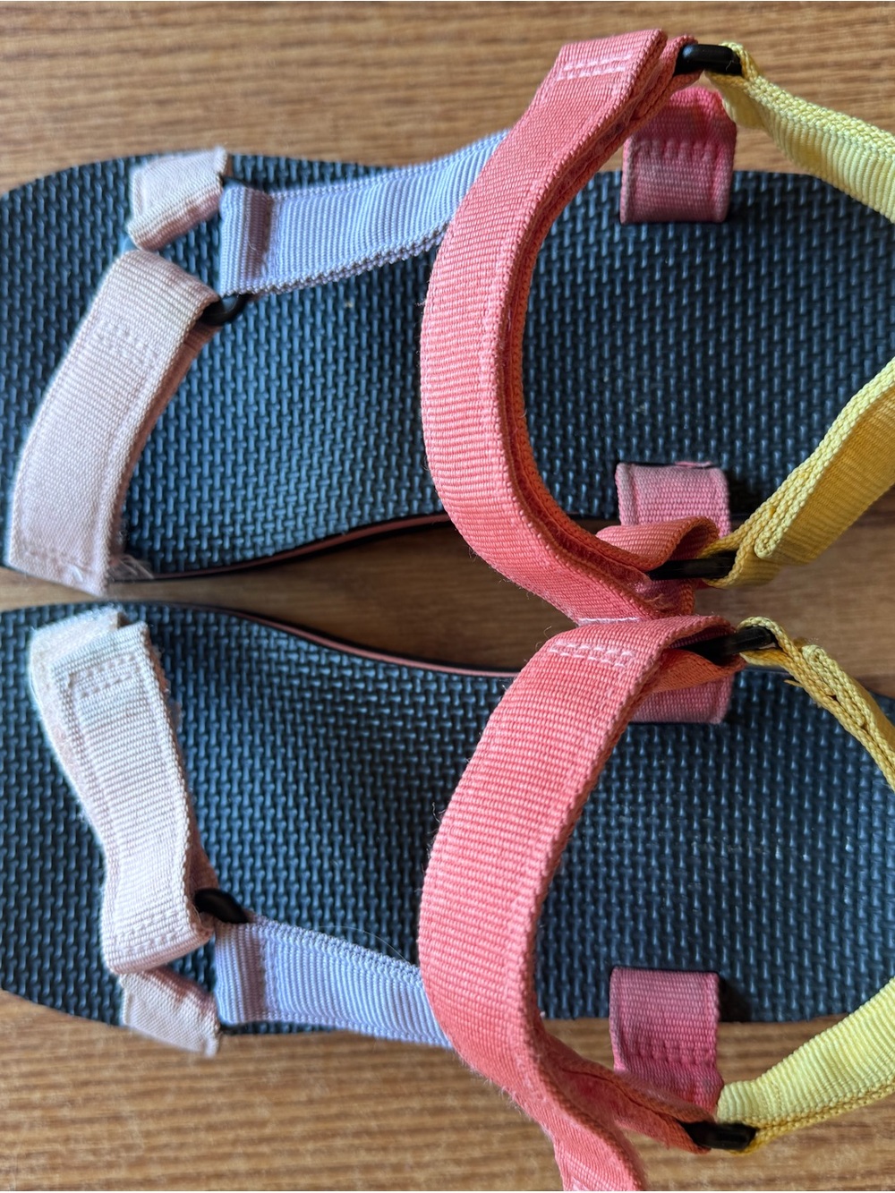 Multicolor Strap Sandals - Coral, Yellow & Pastel